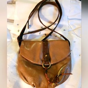 LUCKY LEATHER PURSE WITH  BRASS CHARMS NEVER USED